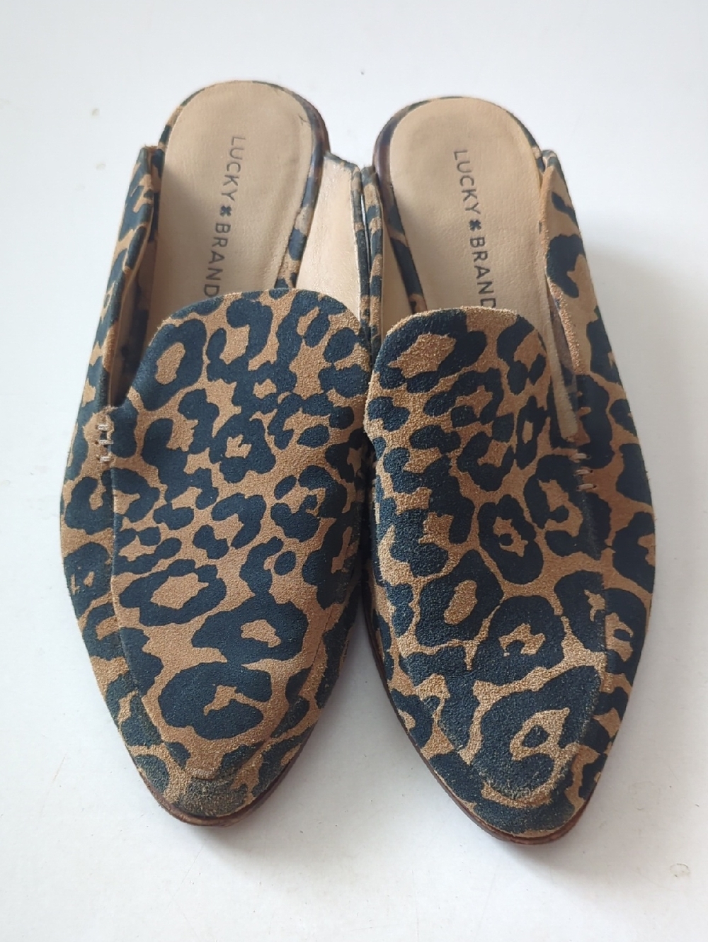 Lucky Brand Leopard Slip-On Mules Shoes Women's Size 9 M